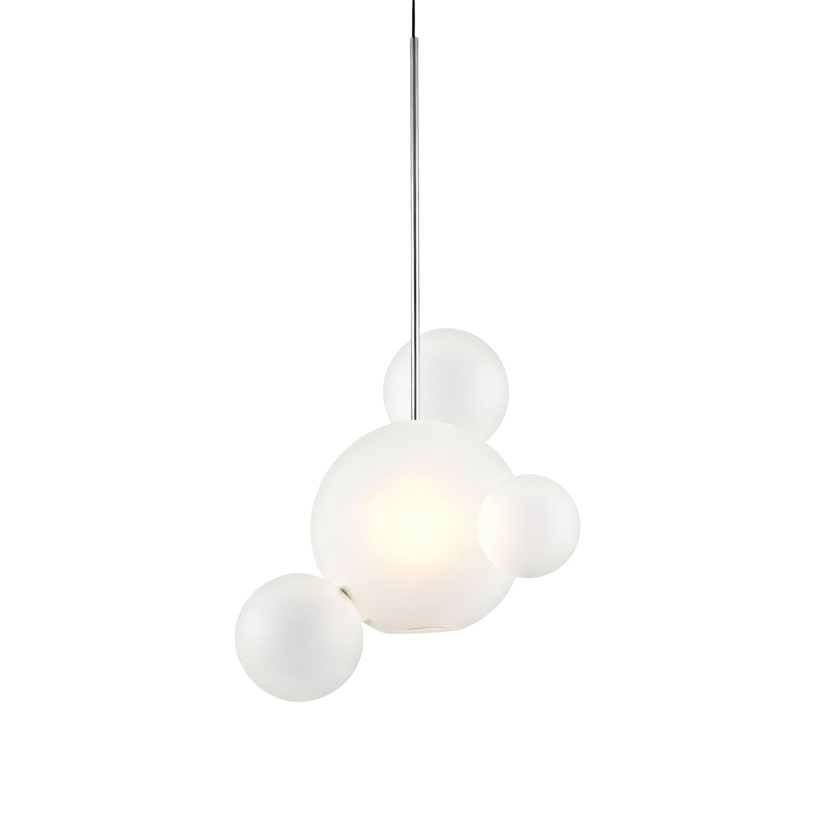 Giopato & Coombes Bolle 04 Pendant polished nickel, taklampe i polert nikkel med frostet glass