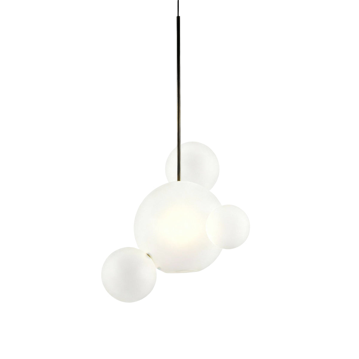 Giopato & Coombes Bolle 04 Pendant in Blacked Brass, takpendel med formørket messing og frostet glass