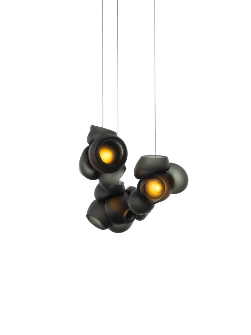 Bocci 100.3 Pendel lampe i sort frostet glass - Expo Nova