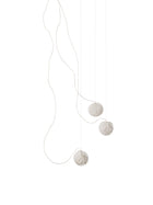 Bocci 118.3 pendler i hvitt glass med skulpturell ledning 