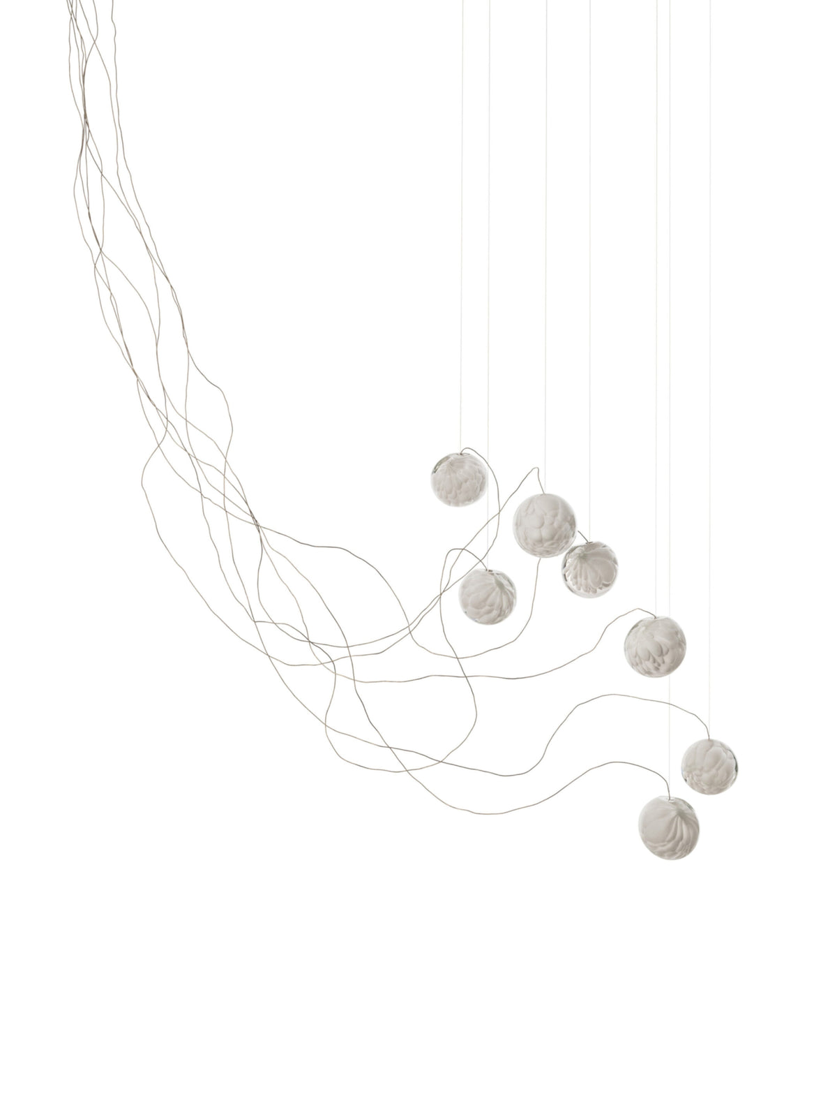 Bocci 118.7 Sculptural Cable pendellampe i håndblåst glass med skulpturelt kabeloppheng