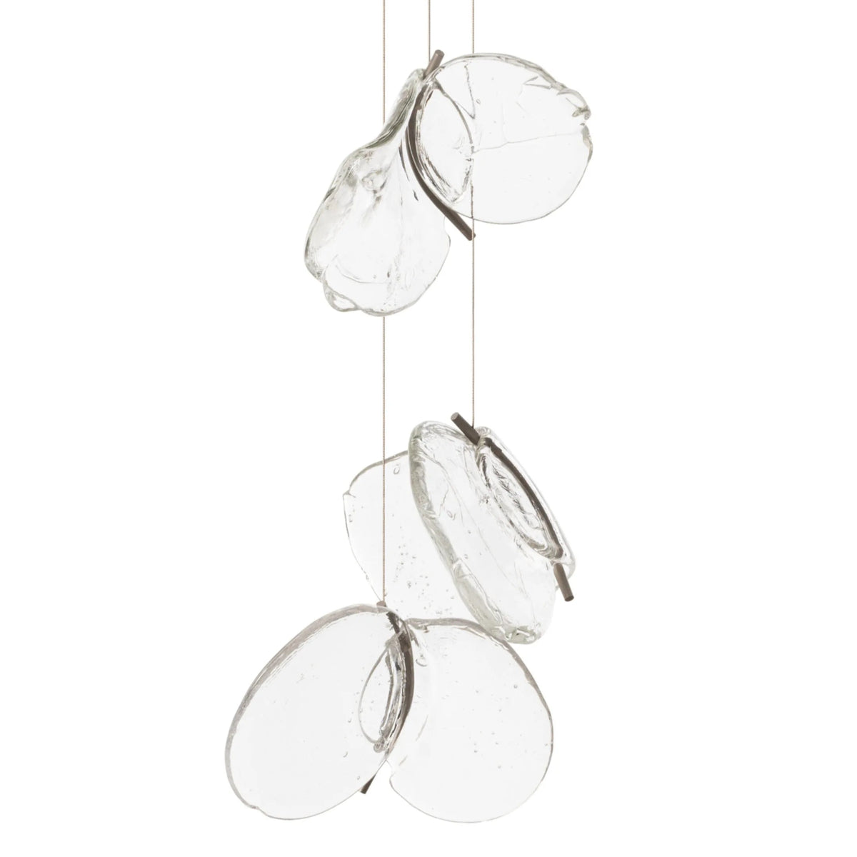 Bocci 141.3 Pendellampe i klart glass med organiske former som flyter