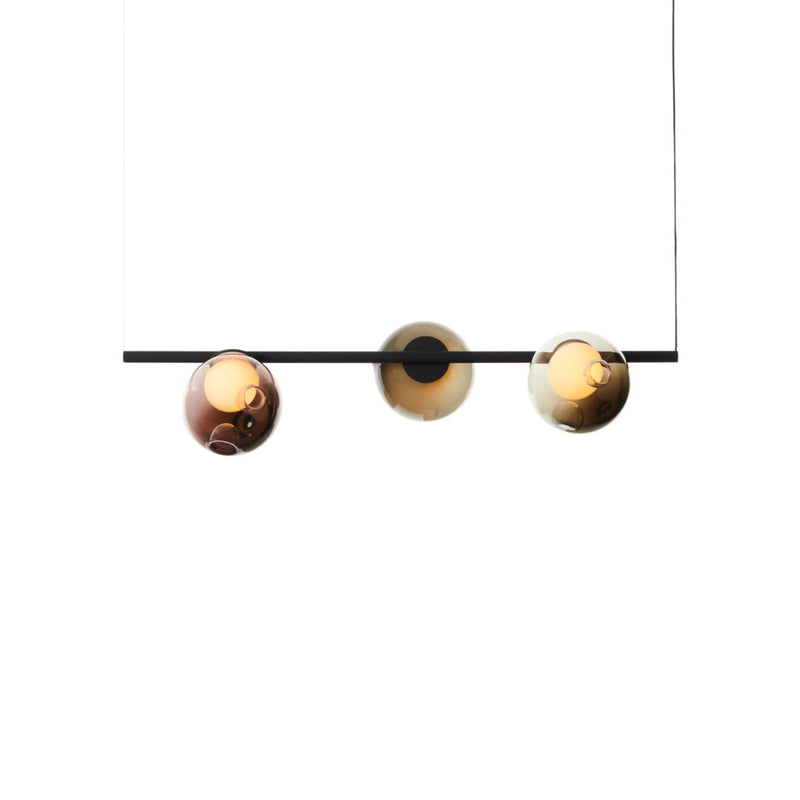Bocci 28.3 takpendel i sort med fargede glasskuler - Expo Nova 