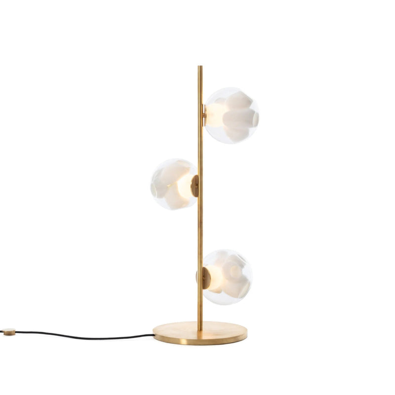 Bocci 38.3 Gulvlampe med messingbase og hvite munnblåste glasskuler