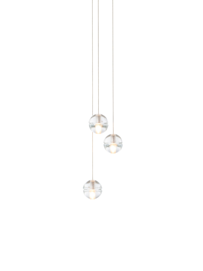 Bocci 14.3 Takpendler i klart glass med LED lys 
