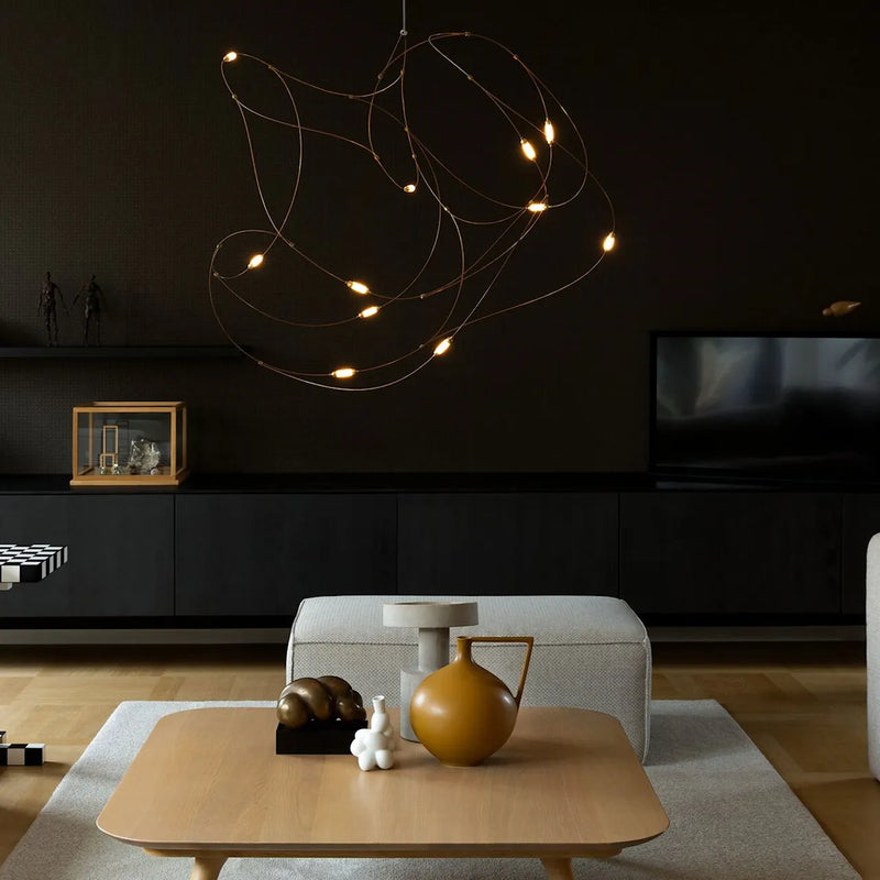 Taklampe fra Moooi, Flock of Light 11 i kobber og messing med LED lys 