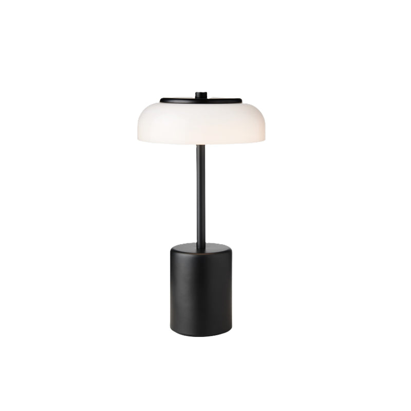 Nuura Blossi Table Mini Portable Oppladbar lampe i sort med opalglass 