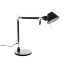 Tolomeo Micro bordlampe i sort fra Artemide, italiensk design skrivebordslampe med justerbart hode og arm