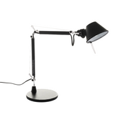 Tolomeo Micro bordlampe i sort fra Artemide, italiensk design skrivebordslampe med justerbart hode og arm