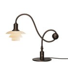 PH 1/1 Piano Bordlampe Limited Edition fra Louis Poulsen i eldet messing og Dusty Terracotta glass