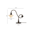 Måltegning for PH 1/1 Piano Bordlampe Limited Edition, høyde 36,4 cm og lengde 41,7 cm