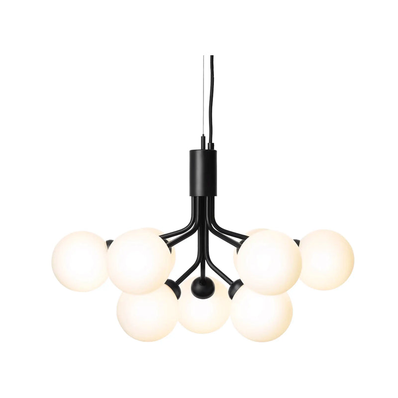 Nuura Apiales 9 Sort Taklampe med opal glasskuler