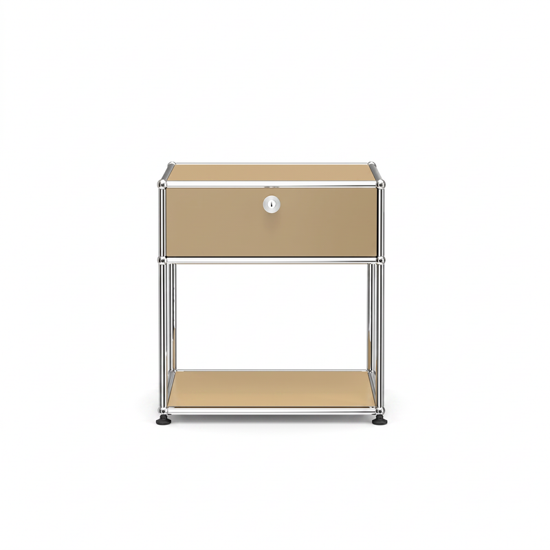 USM Haller Nattbord 24 med kromramme i fargen Beige