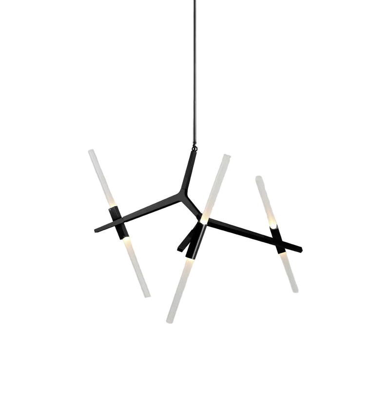 Roll & Hill Agnes 6 Chandelier Taklampe i sortlakkert metall 